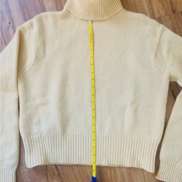 J. Crew Butter Yellow Lambswool Turtleneck Sweater - Picture 3 of 4